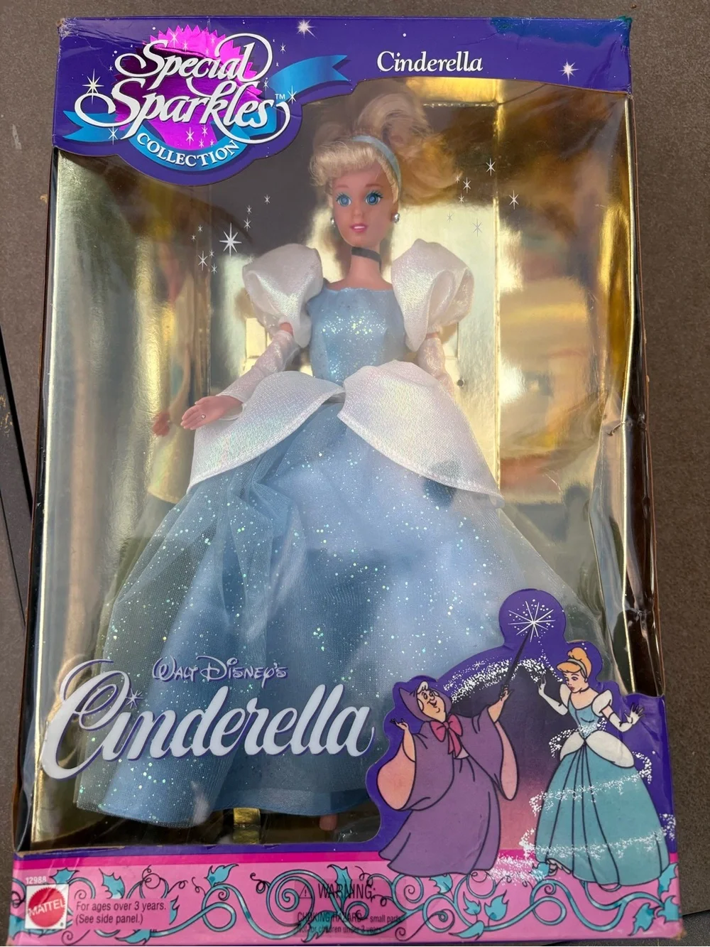 Mattel Walt Disney’s Cinderella Special Sparkles Collection Doll 1994 NEW IN BOX